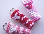 Set of 3 Lip Balm Holders with Keyring - Sweetheart Collection
