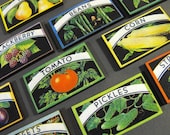 Wood Canning Labels - Vintage Fruits and Vegetables