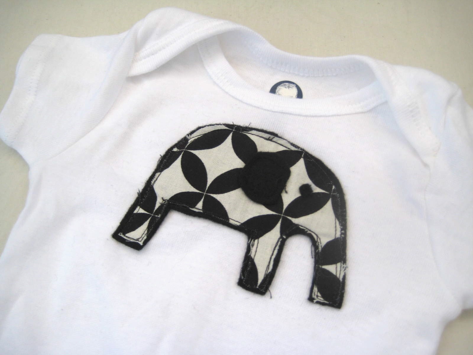 Black and White Elephant Onesie