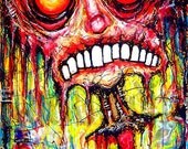 Print 5x7" - Don't look inside...I'm far too broken - Dark Art Horror Blood Red Gothic Abstract Surreal Monster Creature Zombie Alien