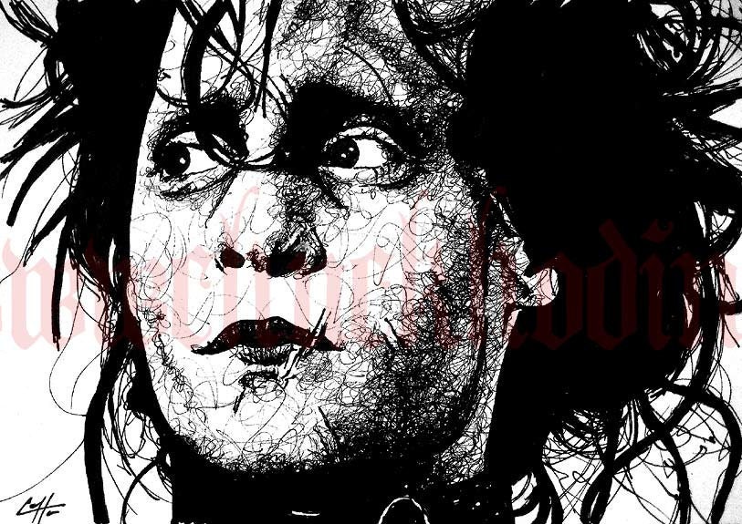 Print 5x7" - Edward Scissorhands - Johnny Depp Tim Burton Spooky Halloween Gothic Fetish Leather Dark Art Horror Scissors Creepy Cute