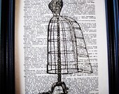 Dress Form, Wire Dress Form,Steampunk, Antique 8 X 10 Dress Form Print