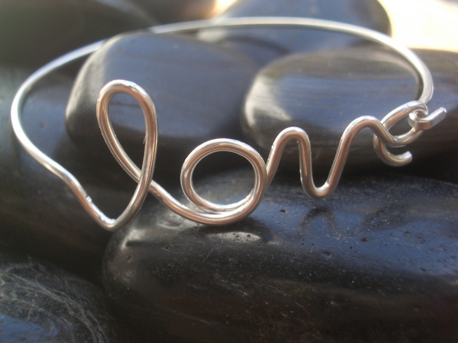 Custom Word Bangle Bracelet for anappleadaisy