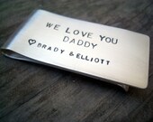 Personalized Hand Stamped Sterling Money Clip by donnaodesigns