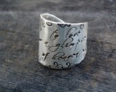 Signature Wide Band Message Ring by donnaodesigns