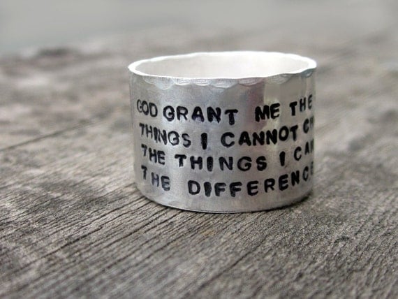 Serenity Prayer Wide Band Ring exclusively by donnaodesigns
