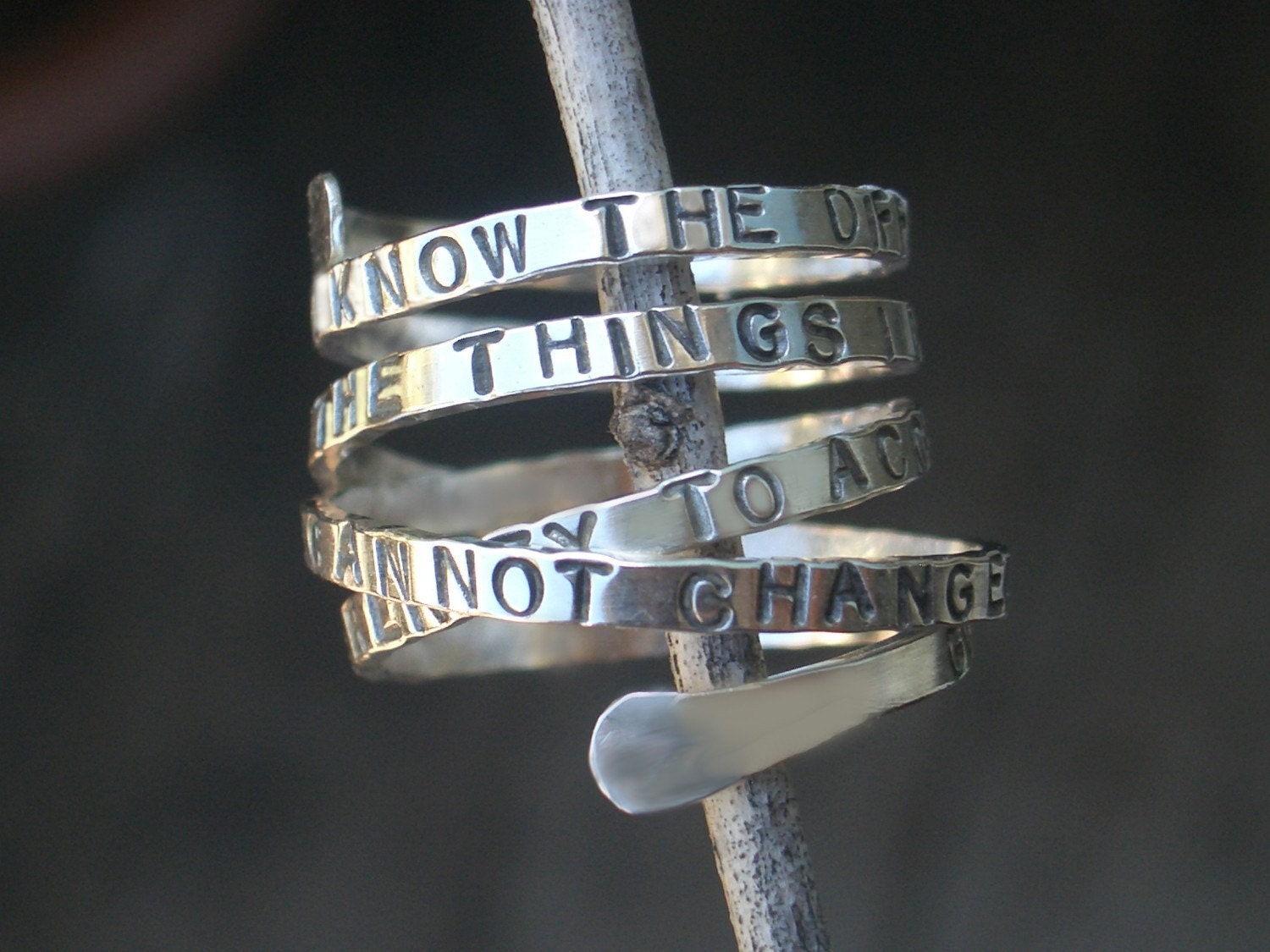 Custom Message Wrap Around Ring by donnaodesigns