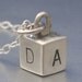 Hand Stamped Alphabet Block Charm by donnaodesigns