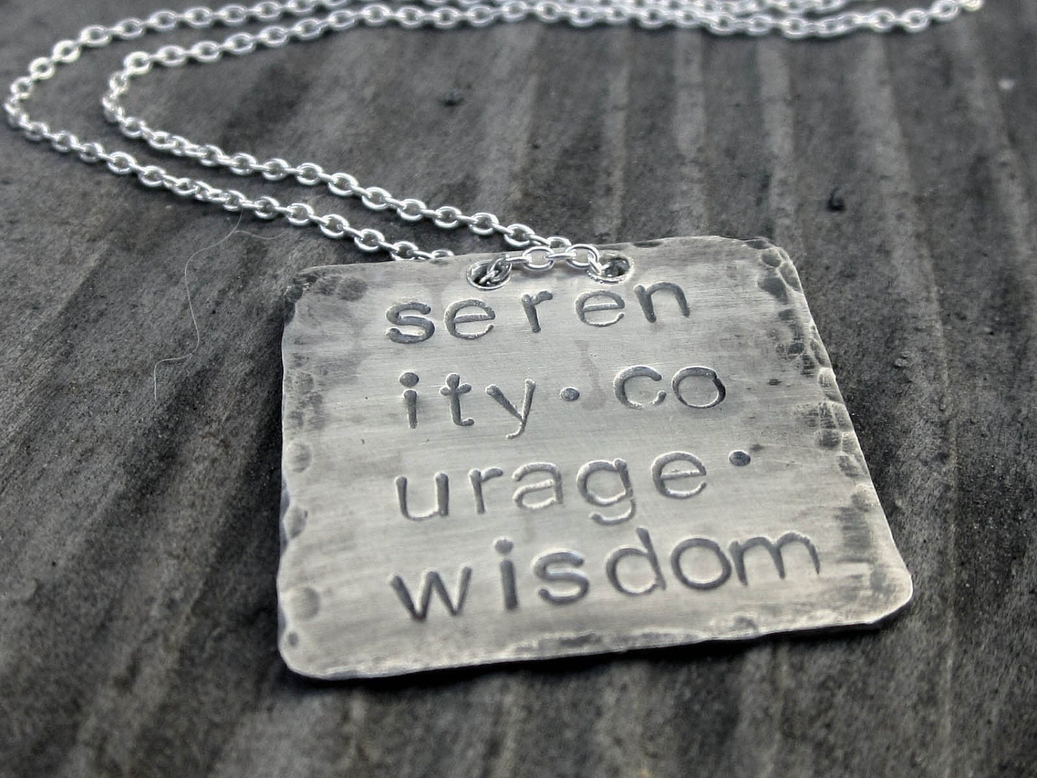 Serenity Courage Wisdom Tag Necklace by donnaodesigns