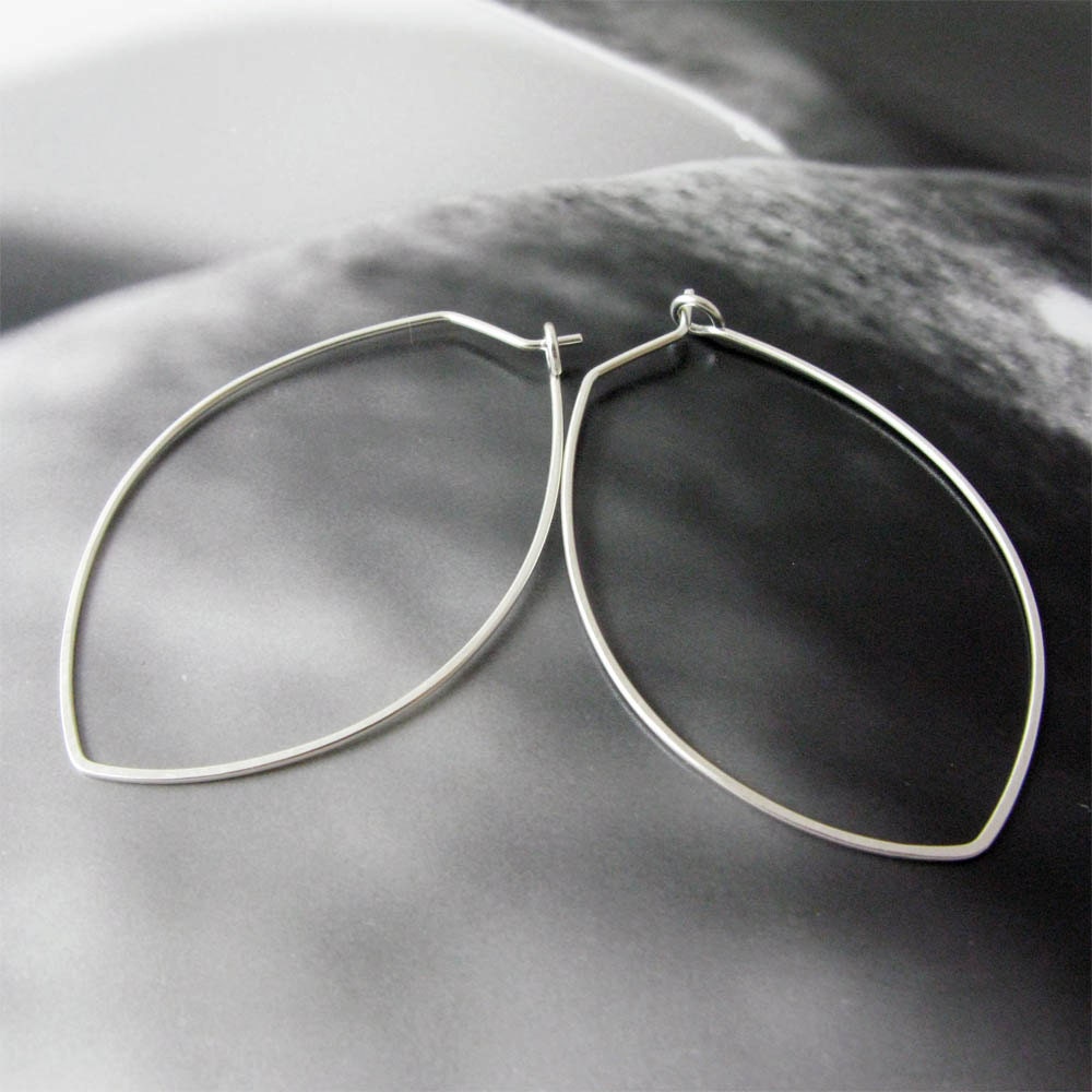 Leaf Hoops in Sterling Silver