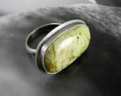 Green Turquoise Ring in Sterling Silver