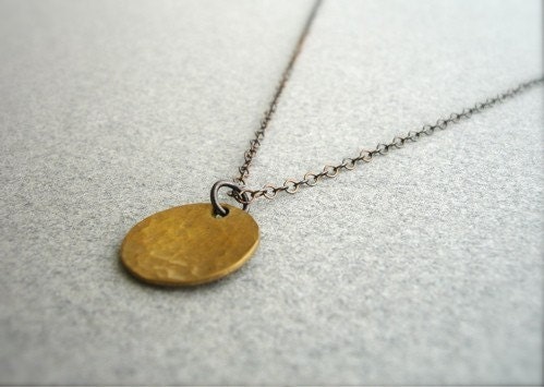 Golden Droplet- Blackened Silver and Brass Necklace