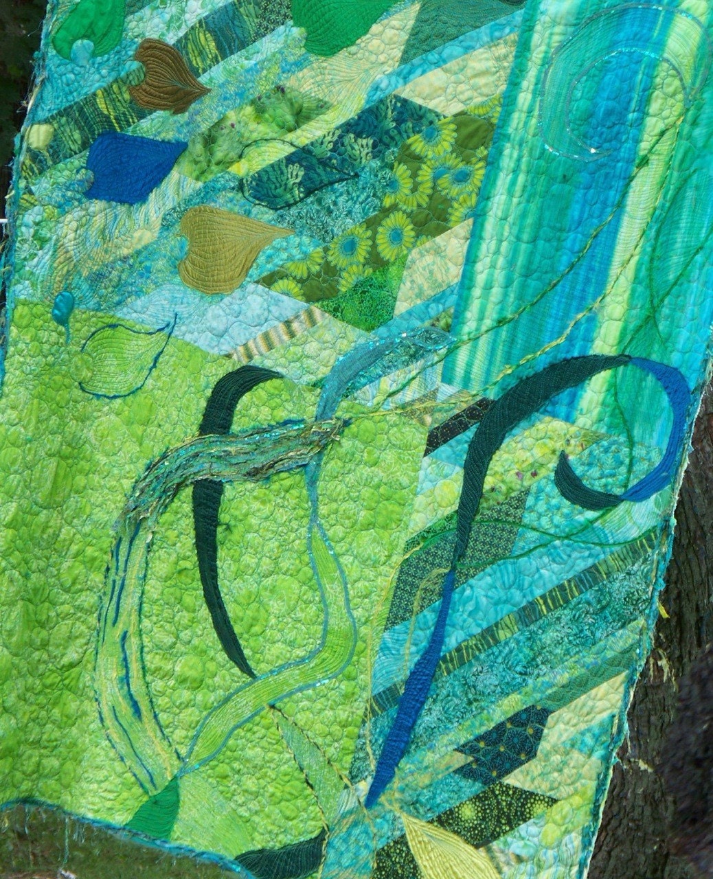 Pacific Coast fiber art quilt