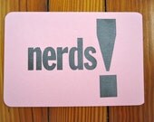SALE - nerds - letterpress postcard