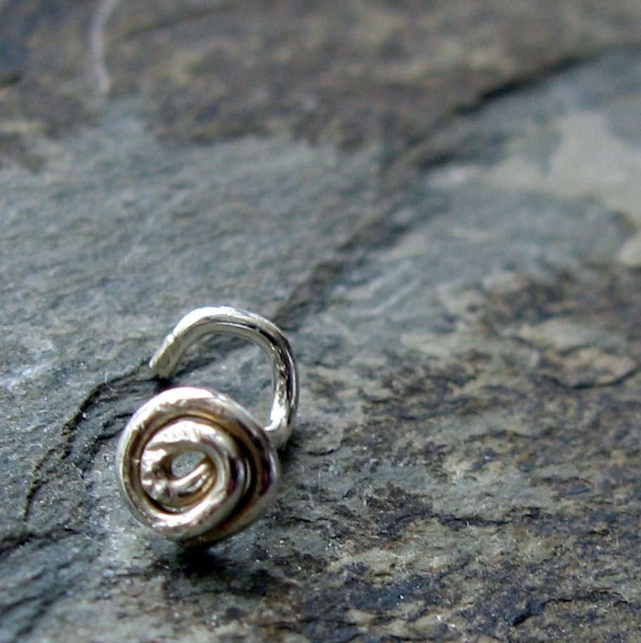 custom nose screw-- swirl-- primitive series-- handmade by thebeadedlily on etsy
