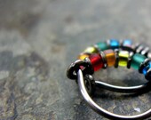 prism-- beaded hoop earrings-- handmade by thebeadedlily on etsy