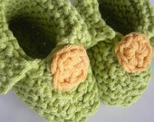 lemon yellow lime greeen baby booties