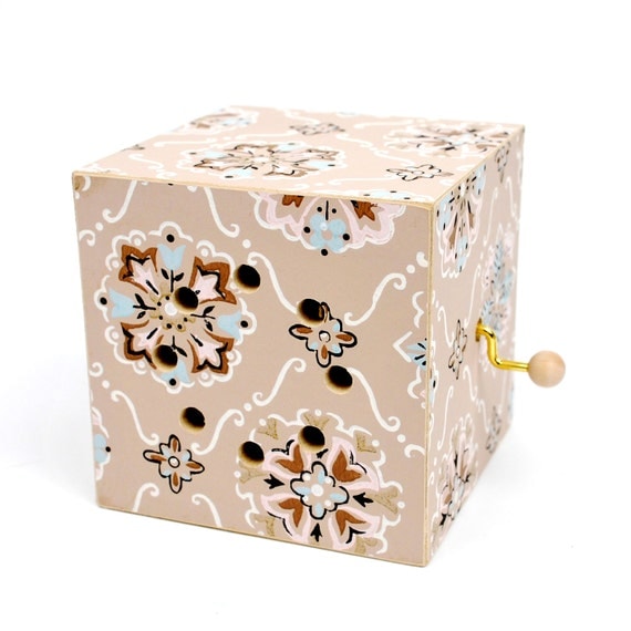 vintage wallpaper music box. plays: love me tender.