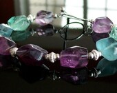 Fluorite Nugget Sterling Silver Bracelet