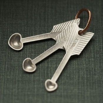 heart spice spoons - hand cast pewter
