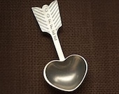 heart coffee scoop - hand cast pewter spoon