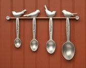 bird measuring spoons - hand cast pewter