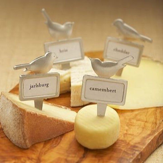 bird cheese markers - set of four