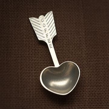 heart coffee scoop - hand cast pewter spoon