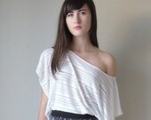 Box t.  Oversized.  White burnout stripe jersey.  one size fits most