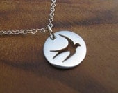 Sterling Sparrow Necklace- Small Bird Filigree Pendant with Dainty Sterling Silver Chain with Sterling Secure Clasp