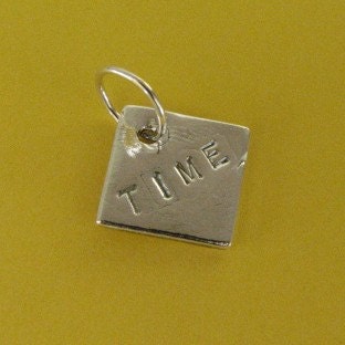 PMC .999 silver pendant with charm stamped and soldered jump ring Custom designer jewelry Australian Designer MSIA team jewellery
