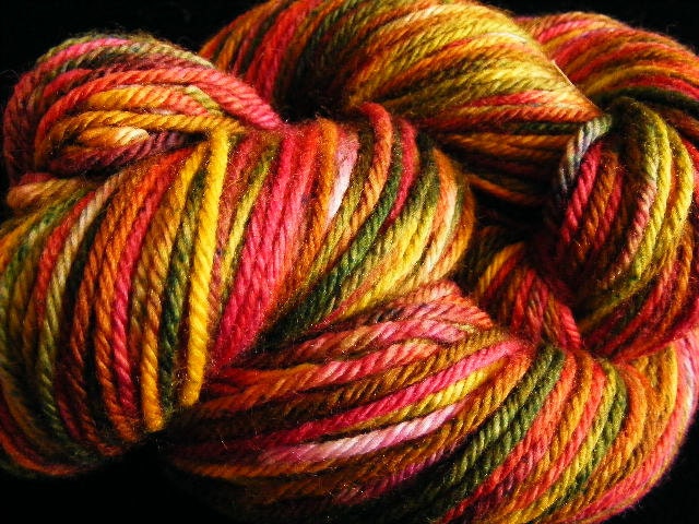 Handpainted Superwash Merino Wool Yarn SPICED 196yds 4.0oz Worsted Weight  Aspenmoonarts