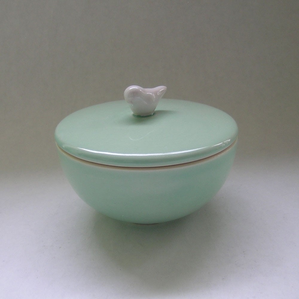 Lidded Vessel with Bird
