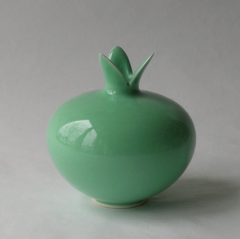 Ceramic Mini Sprout Vase in Vintage Green Modern Minimalist Home Decor