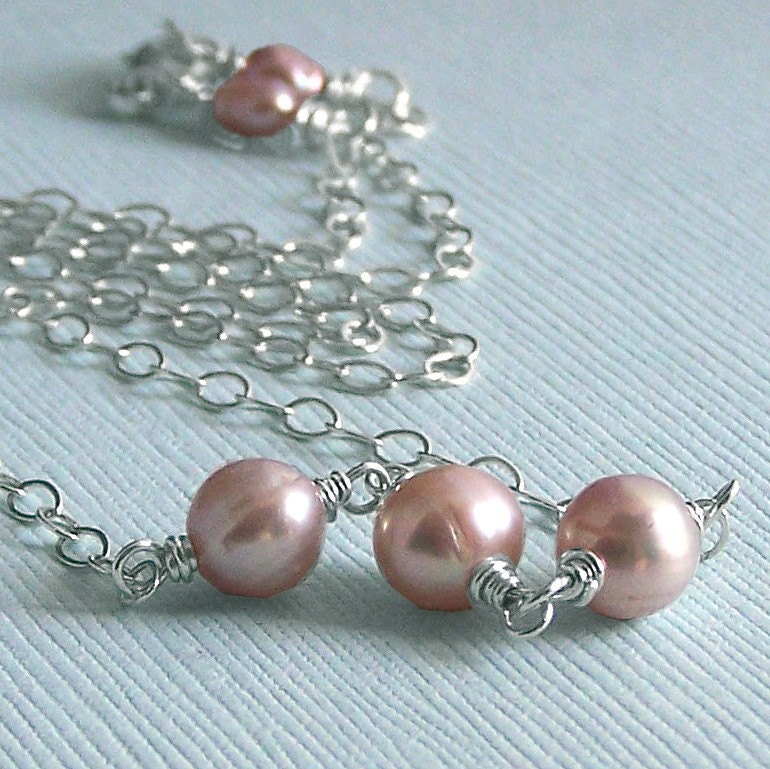 Mauve Freshwater Pearl Necklace