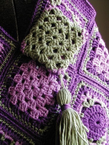 PDF Crochet Pattern - Vintage Style Granny Square Bag