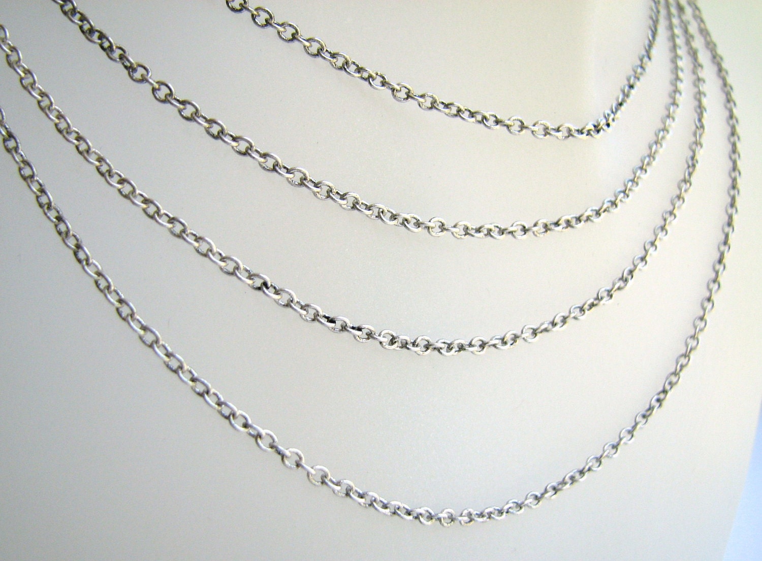 Antiqued Silver Chain Plated  Fine Link Cable(5ft) b1627