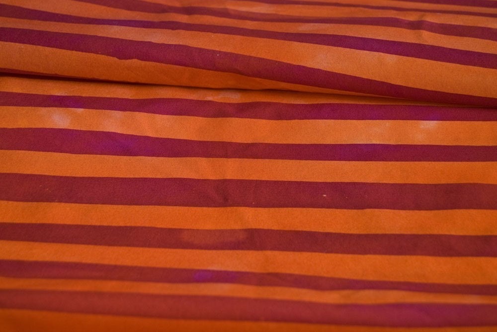 two stripes hand dyed fabric
