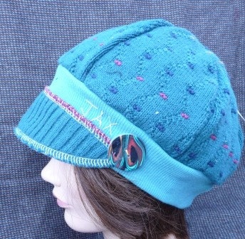 Jax Hats Teal and aqua with raspberry and blue accents