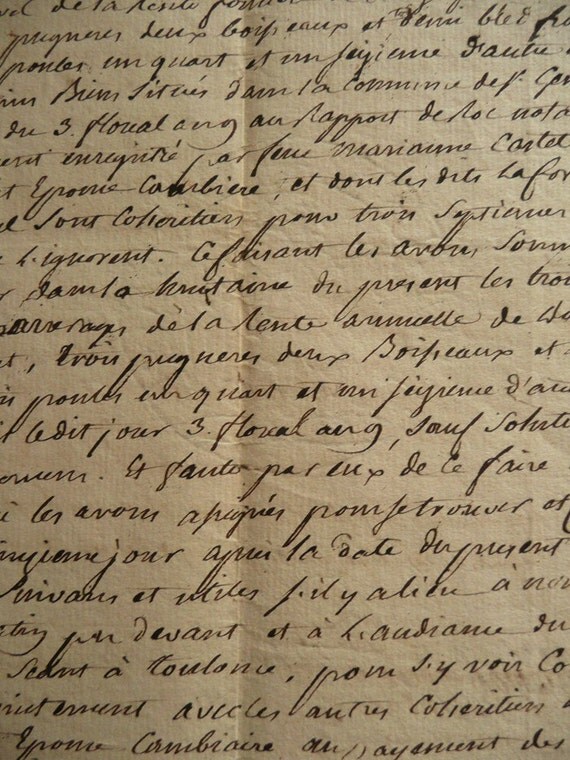 Exquisite Ephemera French Paper from 1800s - Three Pages - Handwritten in Ink - Number Three