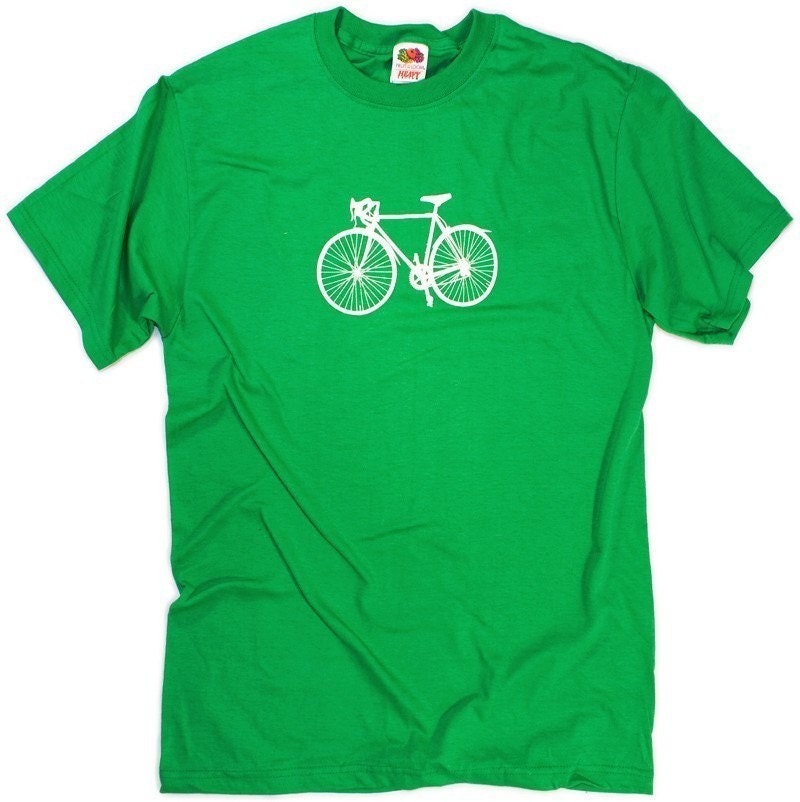 10 Speed Bike Retro Schwinn Bicycle Silhouette Graphic Kelly Green T-shirt - S,M,L,XL,XXL Sizes Available