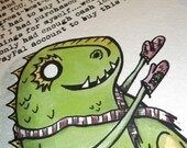 Monster Birthday with is Owl Oven Mitts Card Gift  5x7 Greeting Card by Agorables Rulers of the Undead Zombies