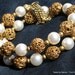 PearLs Vintage Bracelet Wrap Bangle Wedding Dangling Tassel Mad Men Bold Filigree Beads Mid Century Hollywood