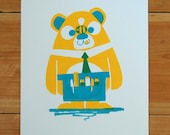 Bee Bear -  A4 Screenprint