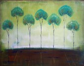 Welcome Spring -- Modern Tree Landscape Print  by Kristen Stein - kristensteinfineart