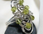 Newgrange - Peridot and Sterling Silver Ring size 7