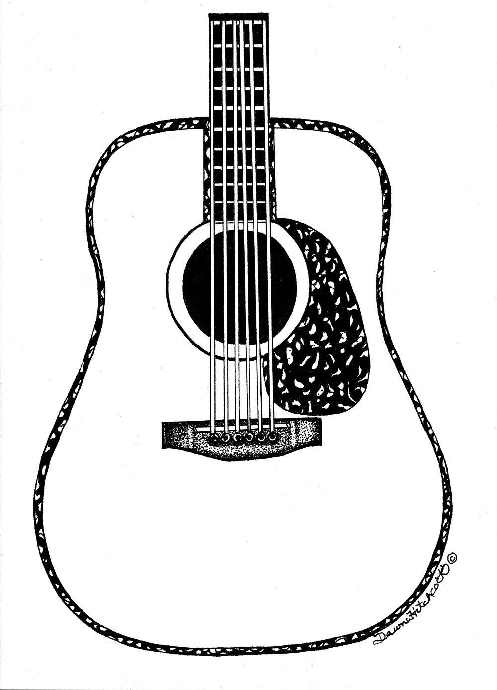 Acoustic Guitar Drawing