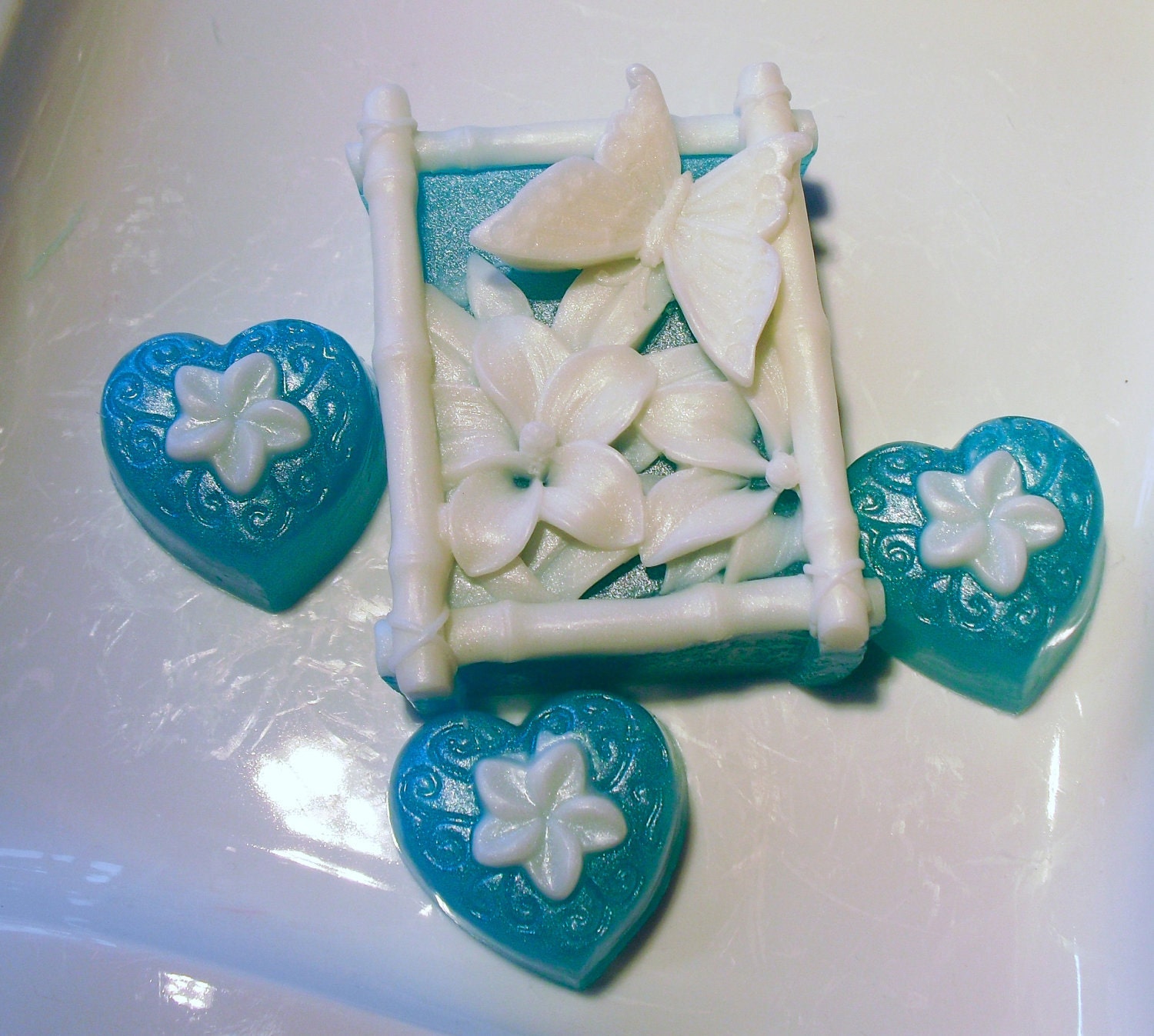 Plumeria and Butterfly Fairy Garden Vegan Soap Set