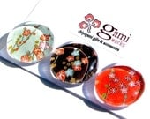 cherry blossoms - Japanese chiyogami glass geisha gem magnets