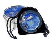 Geisha Gem Purse Hook - On Sapphire - A Handcut Glass and Japanese Chiyogami Purse or Bag Hanger - Foldable. Portable. Adorable.